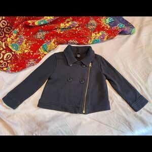 Baby Gap Pea Coat, Precious, Gold Zipper, Great Condition, Navy Blue